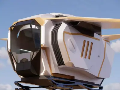 Sci-fi Personal Spacecraft 002 v2 3D model