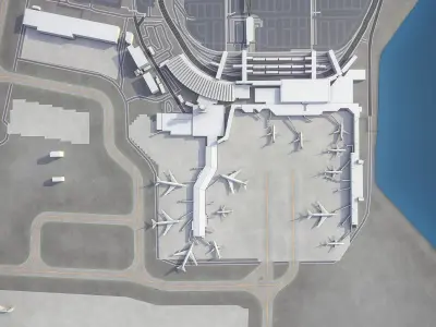 Oakland - International Airport - OAK Low-poly 3D model