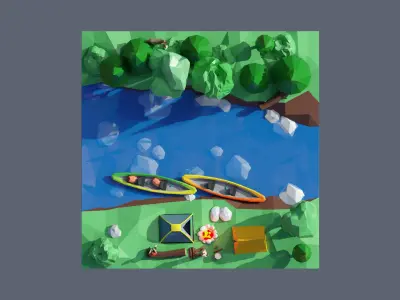 land 47A Low-poly 3D model