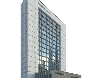 High-rise office building No 10 Low-poly 3D model