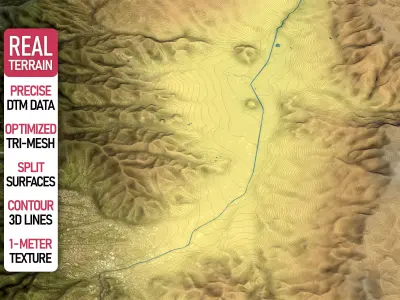 Medellin - Topography Terrain Low-poly 3D model