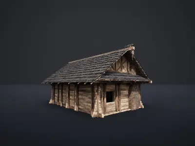 MEDIEVAL SLAVIC HOUSE COTTAGE CABIN HUT VILLAGE FARM AAA NEXTGEN Low-poly 3D model