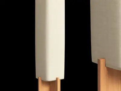 Toro Wood Floor Lamp with Woven Shade 3D model