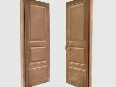 Old door scanned 001 Low-poly 3D model