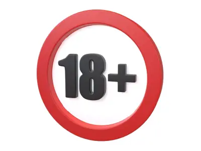 Eighteen Plus Symbol v2 001 Low-poly 3D model