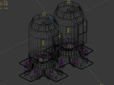 Future World - Ground Chemical Container 05 3D model