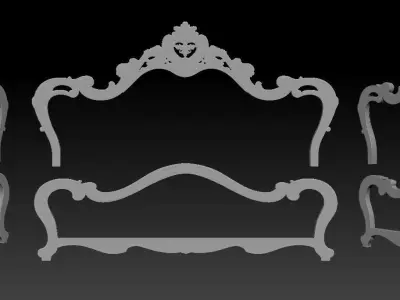  Classic Bed 3D relief models 3D print model