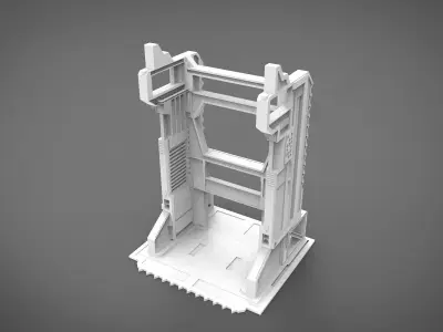 sci-fi robot station 3D print model