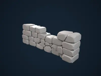 Stylized brick 3D model
