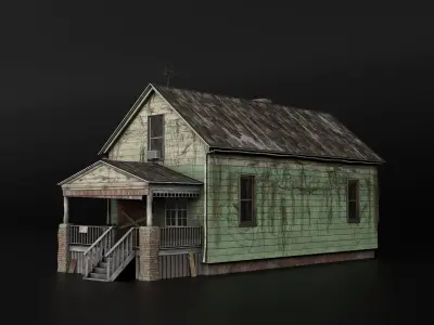 abandoned house Low-poly 3D model