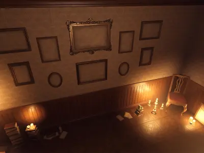 Victorian Mystery Room - Game ready Environment Low-poly 3D model