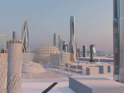 Future city Dubai expo  2022 Low-poly 3D model