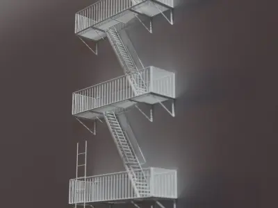 Fire escape stairs 3D model buy