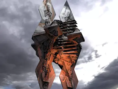 Sci-Fi Egyptian Alien Floating Monolith Huge 2  3D model