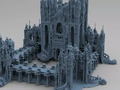 Medieval Ancient Culture Ruins bridge and temple 3  3D model