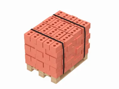 Bricks On Wooden Pallet 3D model buy