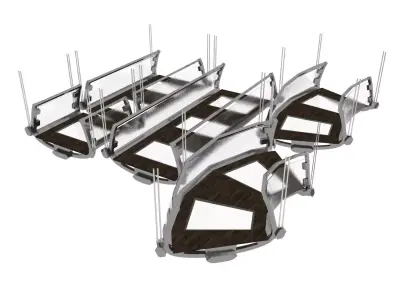 Suspended Glass Walkway Segments Low-poly 3D model