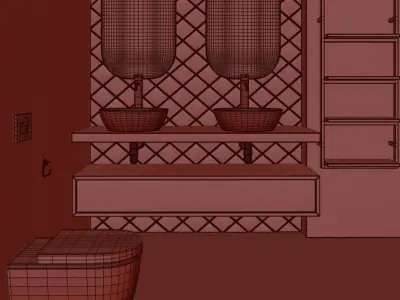 bathroom set 15 3D model