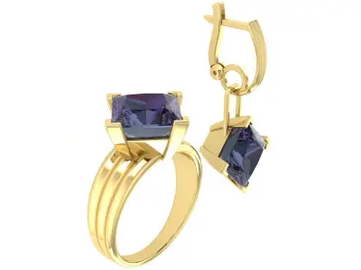 Ring boutique Rhombus  set 3D print model