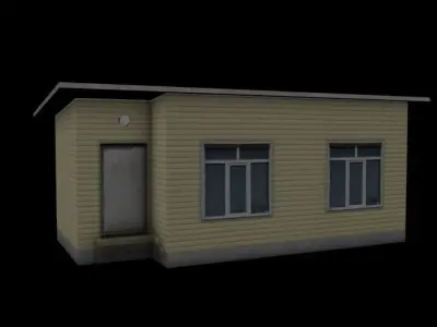 Simple railway shed Low-poly 3D model