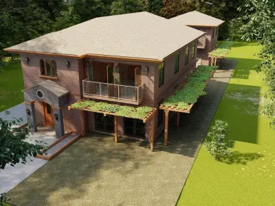 Casa Scene-villa-modern house 3D model 22