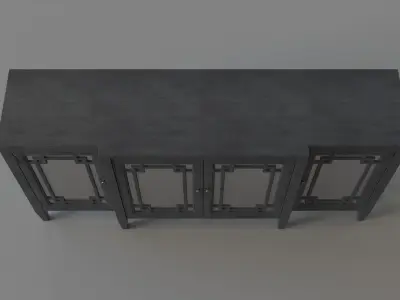 Haley 4-door Wood and Mirror Sideboard in Charcoal Gray 3D model