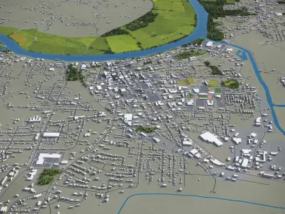 Clarksville  Low-poly 3D model