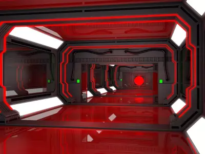 Sci fi Corridor Futuristic 3D model