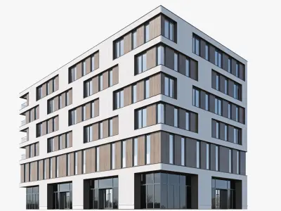 Modern residential building 15 3D model