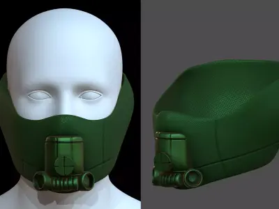 Gas mask helmet 3d model scifi Low-poly  Low-poly 3D model 191