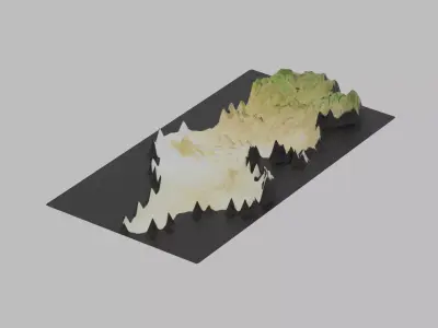 Tunisia Map Country Low-poly 3D model