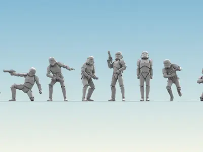 8 Figure Stormtrooper Printable Set-02 3D model