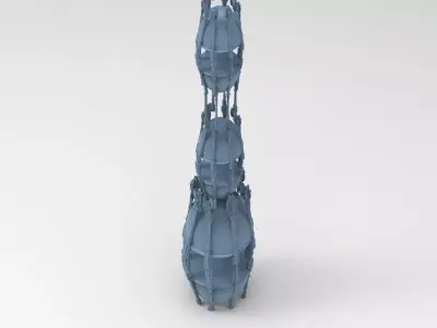 Cliff observation tower chamber stones 3D model