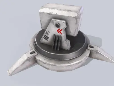 Scifi advance turret Low-poly 3D model get