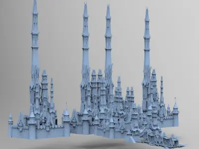 Han dynasty stylised gates raised 3D model