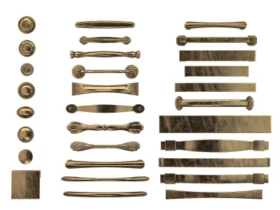 30 cabinet and door handle and knob 3D model