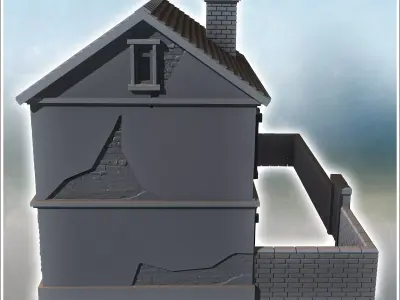 Automobile garage building with annex and gas station 21 - Moder 3D print model