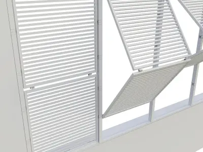 Shutters 7 slat wall design for windows and doors 3D model