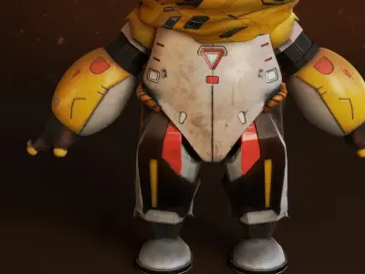 Cute Robot Low-poly 3D model get