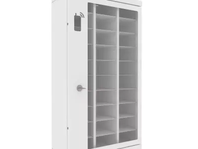 Mobilhotell storage cabinet with glass doors 3D model