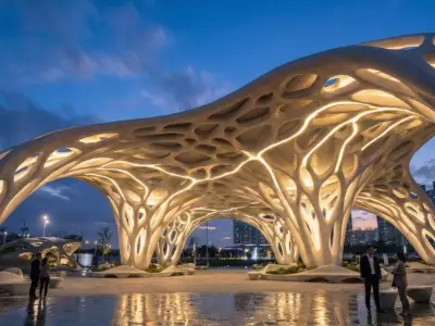 Futuristic Canopy Structure Abstract Architectural 3D Model  Low-poly 3D model