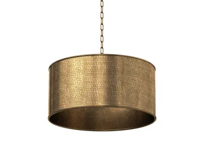 Hammered Brass Drum Shade Pendant 3D model