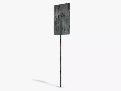 Damaged No Parking Sign Low-poly 3D model