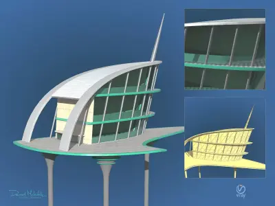 Sci-Fi Architecture Skyscraper 04  3D model