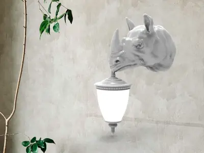Rhino Wall Lamp 3D print model purchase