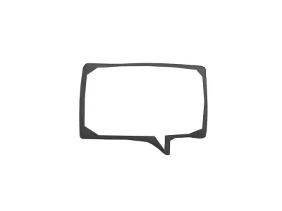 Speech Balloon v8 001 Low-poly 3D model