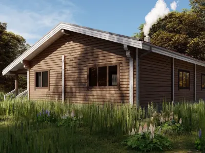 3D model of a wooden house 3D model 12