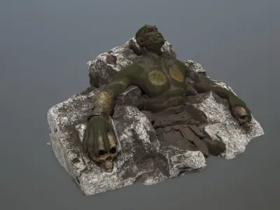 stone Worrior Low-poly 3D model