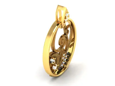 Women Solitaire Pendants 3dm STL OBJ FBX Render Details 3D print model
