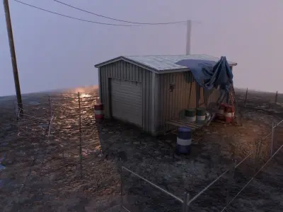 Little Dusty Garage Scene Low-poly 3D model